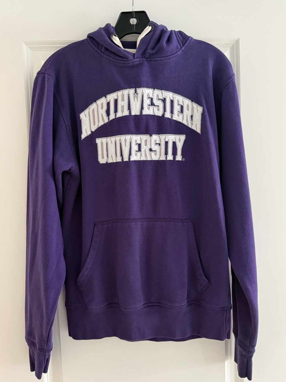 Northwestern University women’s purple with white hoodie sweatshirt - size small